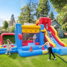 Commercial Giant PVC Inflatable Bounce House Golf Course W/ Sports Castle Slide