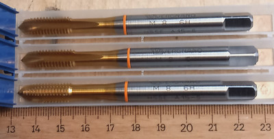 3 Vergnano M8 6H Maschinen-Gewindebohrer HSS-E TiN A15-S