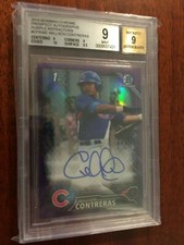 2016 Bowman Chrome WILLSON CONTRERAS #CPA-WC Purple Refr 179/250 PSA 9 MINT