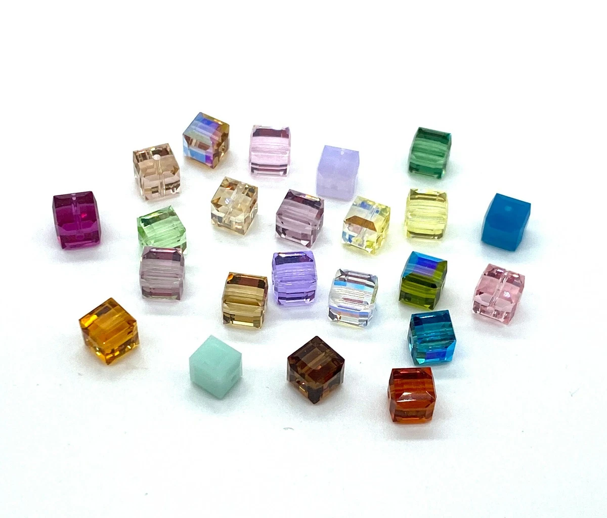 6 mm Cube 5601 Beads Swarovski Crystal 2 PC. PACK Choose Color