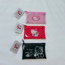 HELLO KITTY 50th Anniversary Sanrio Daiso Flat Pouch Set of 3