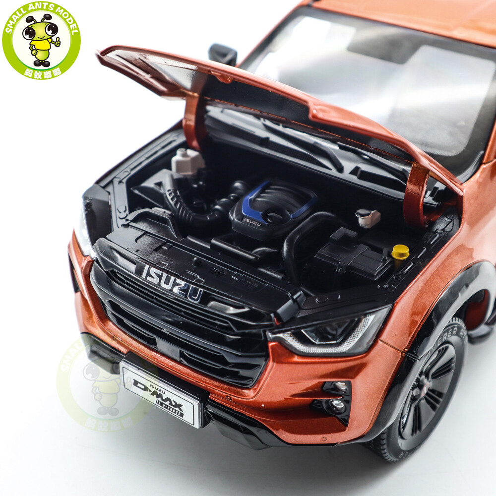 ISUZU D-MAX オレンジ 1/18ミニカー 4WD 2023 Isuzu D-Max 4X4 Pick Up Orange Open Door 1/18 DieCast Car New