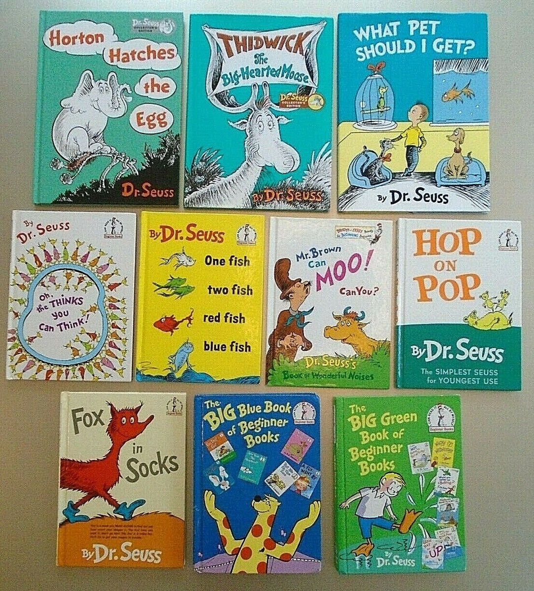 Dr. Seuss Hardcover Books Set of 10 Horton Big Book of Beginner