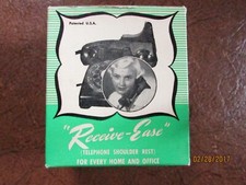Vintage RECEIVE-EASE TELEPHONE SHOULDER REST Orig. Box 'D.R. COON Company'