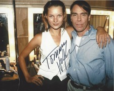FASHION DESIGNER TOMMY HILFIGER SIGNED AUTHENTIC 8x10 PHOTO w/COA KATE MOSS
