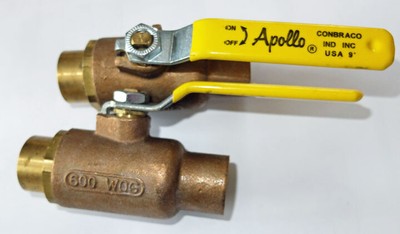 Apollo 1''x 1'' Sweat Brass Ball Valves (2) - USA - NEW