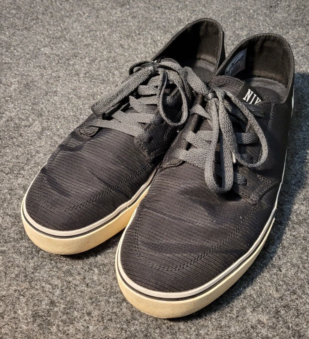 Nike Braata LR Canvas Mens 10.5 Black Skateboard Shoes 458697