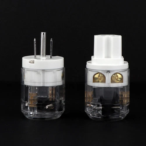 Paar Gold/Rhodiniert US AC Audio Netzstecker IEC C15 HiFi Stromkabel Stecker - Bild 23 von 31