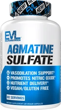 Evlution Nutrition Agmatine Sulfate - Nitric Oxide & Muscle Growth - 60 Servings