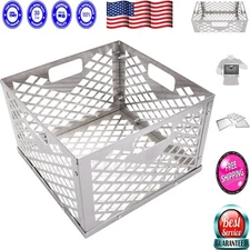 USA-Made Offset Smoker Charcoal Basket - Heavy-Duty Stainless Steel Design