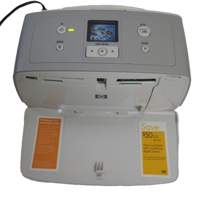 HP Photosmart 325 Digital Photo Inkjet Printer with Power Adapter