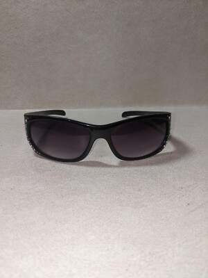 Gloria Vanderbilt GV1210208 Womens Sunglasses Black with Rhinestone Accents
