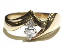 GIA 14k yellow gold .65ct marquise D I1 engagement diamond engagement ring rare
