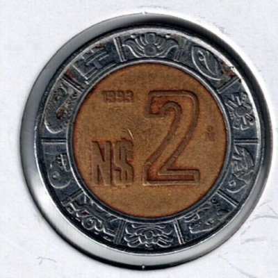 No.２アンティーク メキシコ硬貨 peso 1993 Mexico Circulated Two Peso Coin | eBay