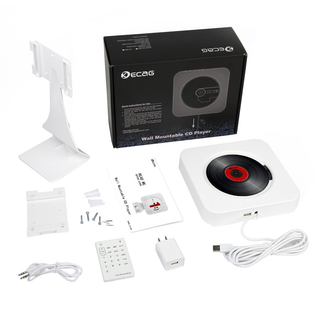 KECAG CD Portable Wall Mountable Bluetooth FM Radio USB/AUX 