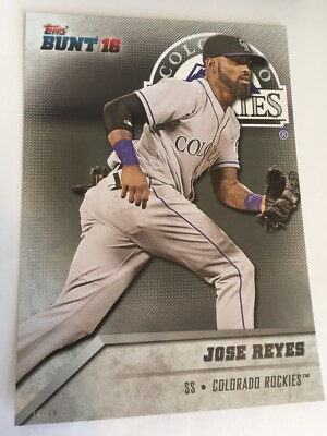 2016 Topps BUNT Jumbo 5x7 Jose Reyes Rockies 151 # d 10/49 Physical Card