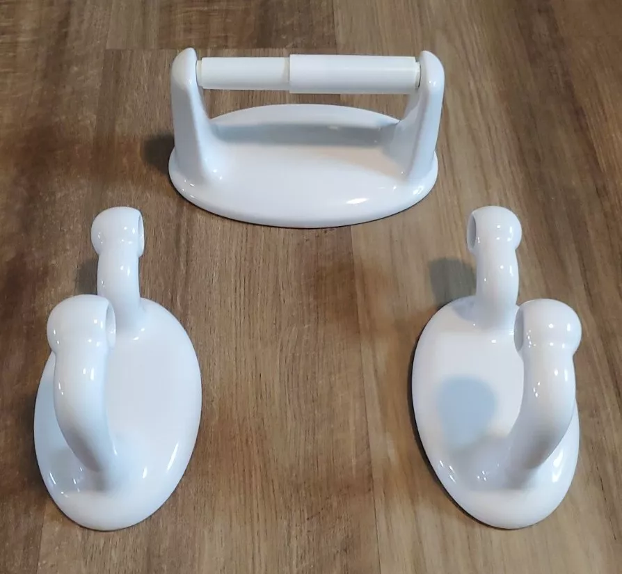 Lenape Double Bar Towel Holder and Toilet Paper Holder White Porcelain NO BARS