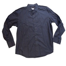 Pronto Uomo Striped Button Up Dress Shirt Men's Size XL 100 Cotton Professional