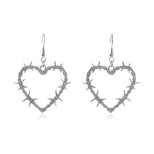 Gothic Earrings Y2K Fashion Spiky Hoop Earrings Thorn Dangle Punk Style Streetwe