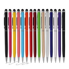 15 Pack Stylus Pens for Touch Screens  Black Ink Ballpoint Pen 2-in-1 Set