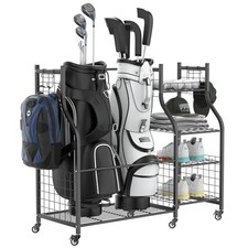 Garage Golf Bag Storage Organizer Stand, Extra Large Golf Bag Stand with Golf