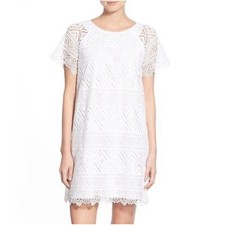 Madewell Lyric Off White Crochet Lace Shift Dress 2 Coquette Romantic Luxe