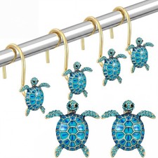Sea Turtle Shower Curtain Hooks Ocean Shower Curtain Hanger Hooks Cute Ocean ...