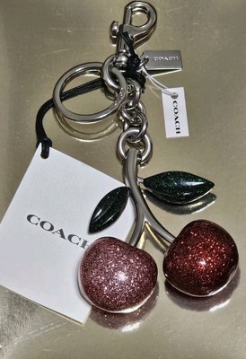 NEW COACH Glitter Cherry Bag Charm Silver Pink Red Multi CR431 | eBay