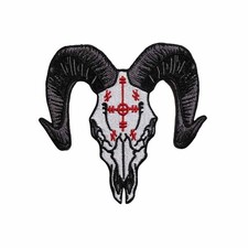 Voodoo Goat Skull Arch Embroidered Iron On Patch - Kreepsville OFFICIAL 08-P