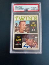 1964 TOPPS #116 TONY OLIVA ROOKIE CARD AUTOGRAPH PSA 10. rookie card picture