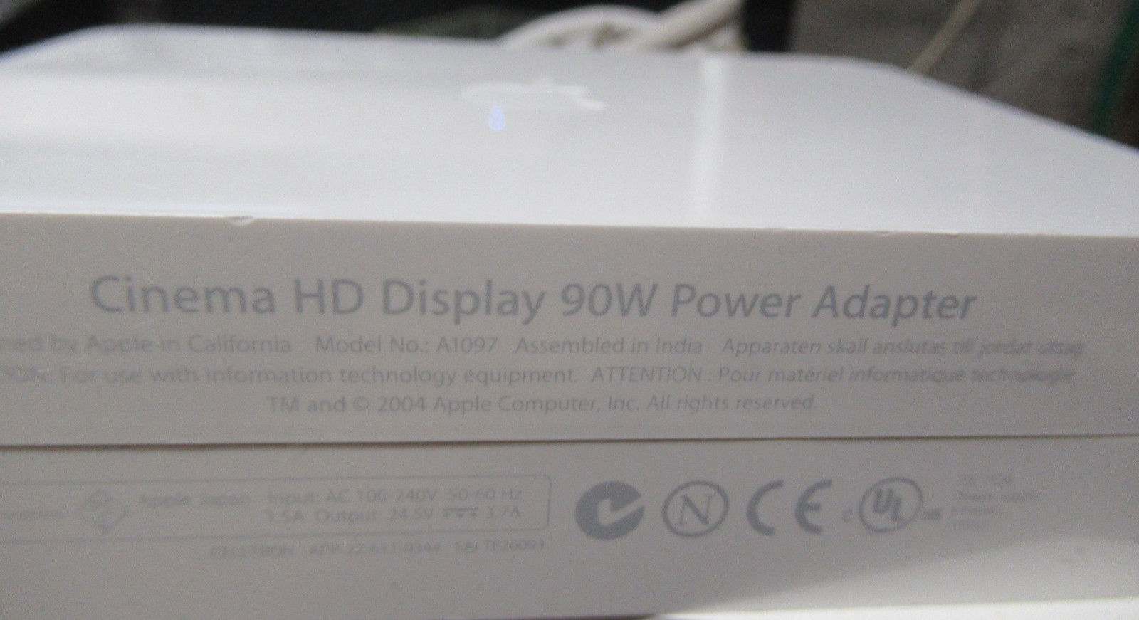 Apple A1097 Cinema HD Display 90W Power Adapter for 23'' DVI Cinema Display