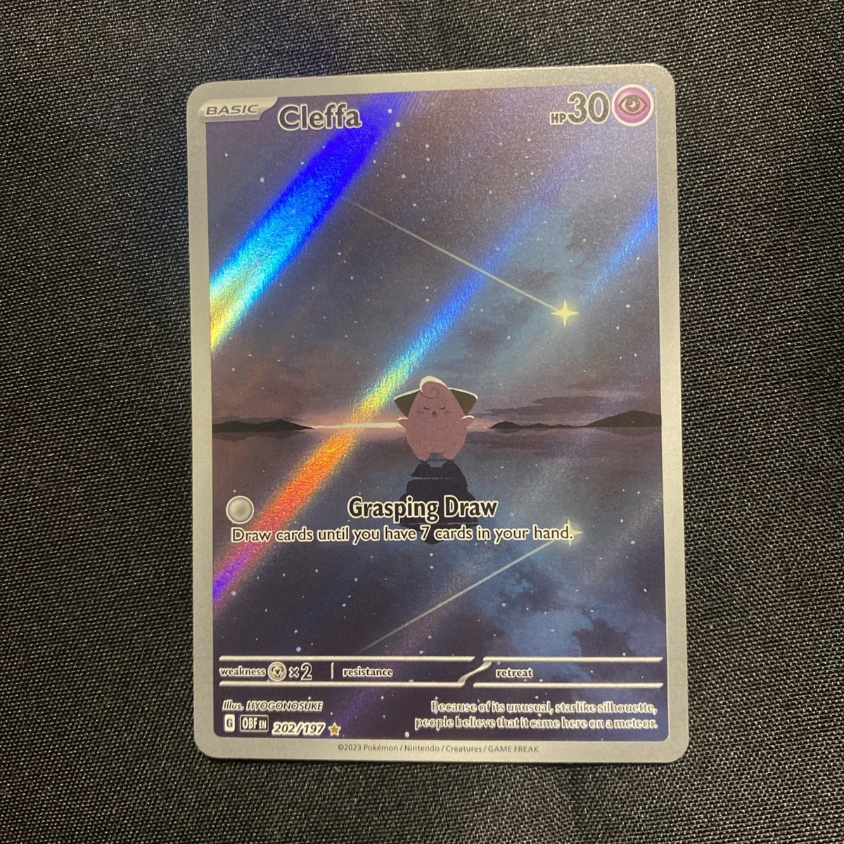 202 197 pokemon card Cleffa 202/197 Near Mint Illustration Obsidian Flames Pokemon Shipnow