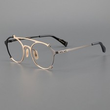 Masahiro Maruyama Irregular Glasses Retro Men Women Eyeglass Frames Double-beam