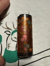 Vintage Cloisonné Enamel Brass Unicorn Bic Lighter Cover