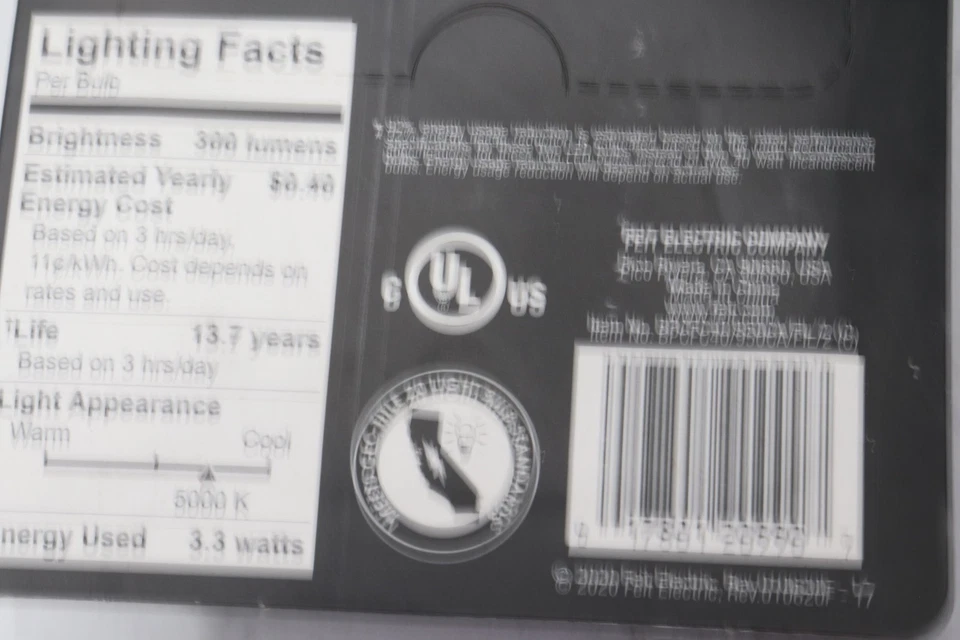 (2-Pk) Feit Electric Flame Tip LED Light Bulbs Daylight 500K 300lm 40W - Image 3 of 4