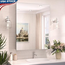 Lightweight Recessed Medicine Cabinet W/ Adjustable Shelves Frameless Mirror New