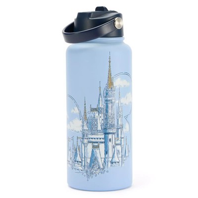 Disney Parks 2026 Cinderella Castle WDW Stainless Steel Water Bottle 32oz New