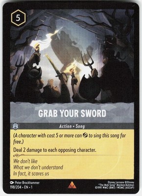 Grab Your Sword 198/204 Rare The First Chapter Lorcana NM/M
