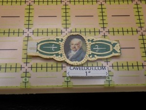 Vintage John Quincy Adams Cigar Band Litho Green Gold Tobacciana Ephemera