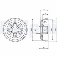2X Bremstrommel Delphi BF324 FüR CitroËN 206 SW Peugeot 1A 2A 2E 106 1C AX 1 2