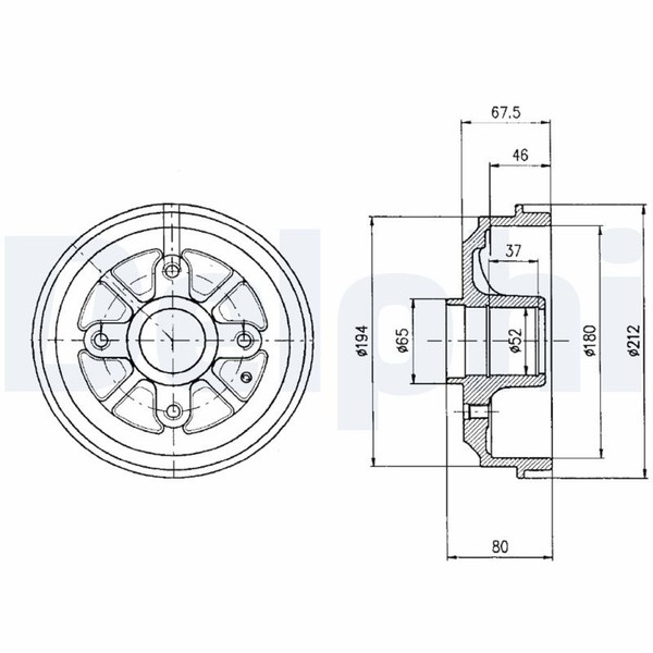 2X Bremstrommel Delphi BF324 FüR CitroËN 206 SW Peugeot 1A 2A 2E 106 1C AX 1 2-image