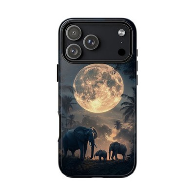 Phone Ink   Elephant Family Lunar Night Case   iPhone, Galaxy, Pixel