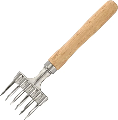 Stainless Steel Ice Pick with Wooden Handle 6-Fork Ice Crusher for Home & Bar - Picture 1 of 4