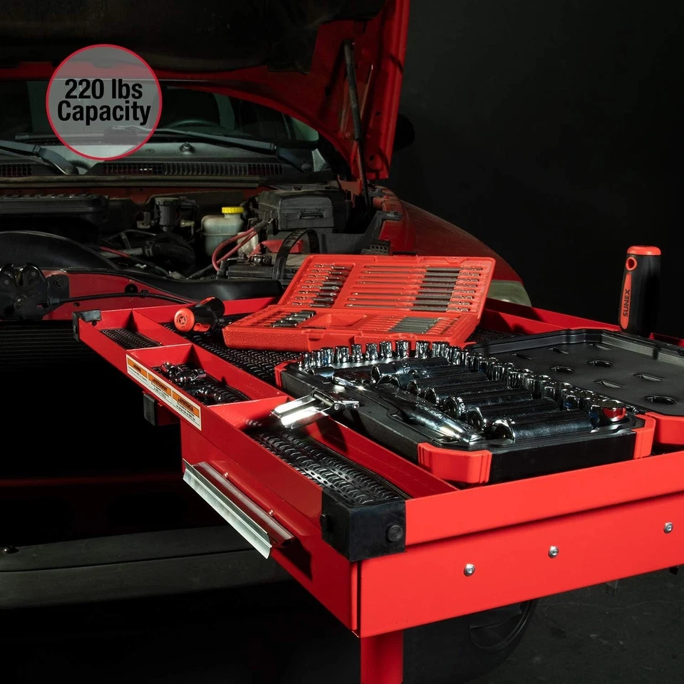 Mesa de trabajo mecánica ajustable de alta resistencia Sunex Tools 8019 con cajón Foto 4 de 4