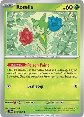 Roselia C 008/162 - Pokemon - Temporal Forces NM/M - Regular