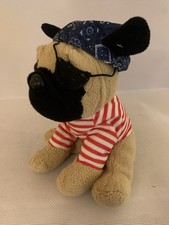Pugs And Kisses Pug Pirate Puppy Dog  Soft Toy 9” Gosh Designs