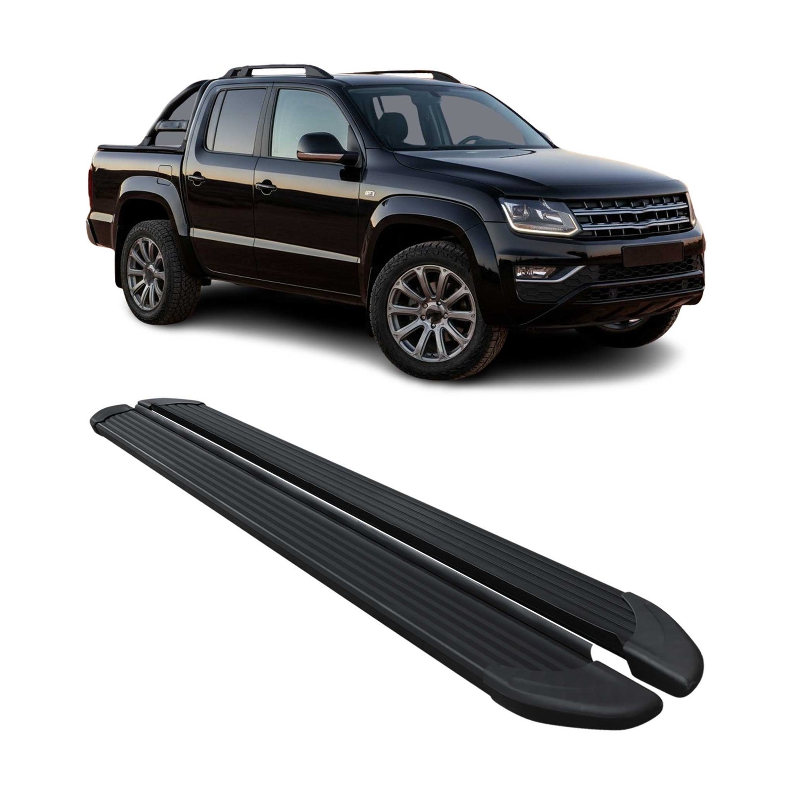 Marchepieds pour VW Amarok Double Cab 2022-2024 en Aluminium Noir