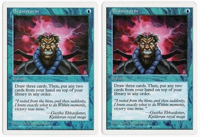 Brainstorm x2 2x 1997 MTG Core Set 5th Edition Blue Common Instant SP - NM AZ2