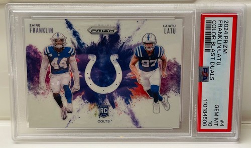 Laiatu Latu / Zaire Franklin #4 2024 Panini Prizm Color Blast Dual card