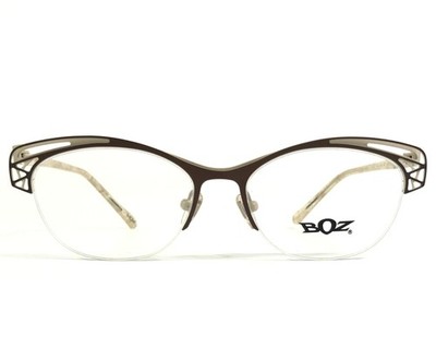 BOZ Eyeglasses Frames FRIDAY 9013 Brown Milky Foam White Womens 52-16-140